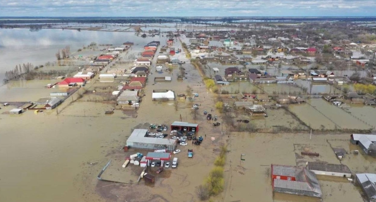 Flooding in the village of Adilyotar. Photo: Dagestan Regional Center for Environmental Management https://t.me/israfilof2_0/613