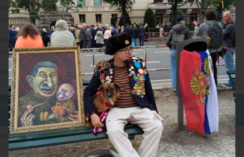 Protest at the Russian Embassy in Berlin on June 12, 2026. Photo screenshot https://t.me/SemyonSkrepe.tsky/2451 Protest at the Russian Embassy in Berlin on June 12, 2026. Screenshot of photo https://t.me/SemyonSkrepe.tsky/2451