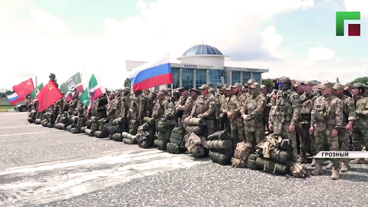 A group of fighters before being sent from Chechnya to Ukraine. Still from video https://www.instagram.com/p/DZu0VvTRybZ (Meta (the owner of Facebook, Instagram, and WhatsApp) is banned in Russia).