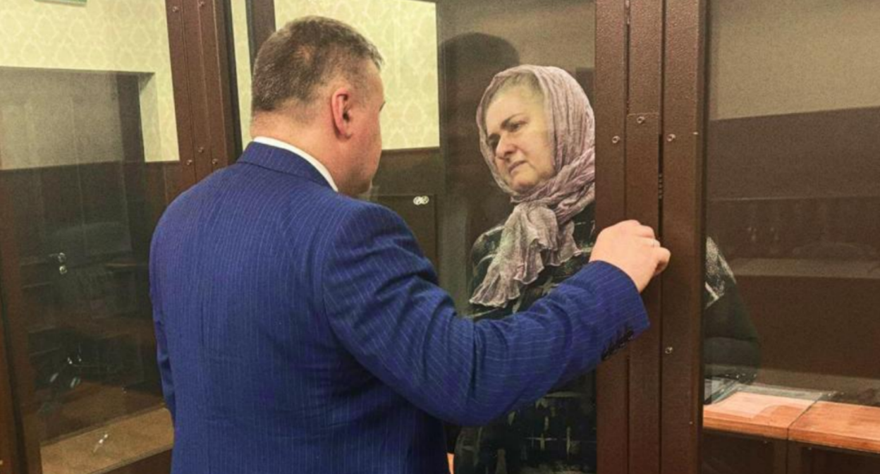 Zarema Musayeva and lawyer Alexander Savin. Screenshot of a photo by the Team Against Torture (designated a foreign agent) from March 5, 2026, https://t.me/no_torture/3821 Zarema Musayeva and lawyer Alexander Savin. Screenshot of a photo by the Team Against Torture (designated a foreign agent) from March 5, 2026, https://t.me/no_torture/3821