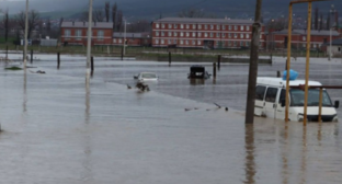 Flooding in Chechnya. Screenshot from the photo of ChGTRK "Grozny" from 08.04.26, https://grozny.tv/news/society/76298
