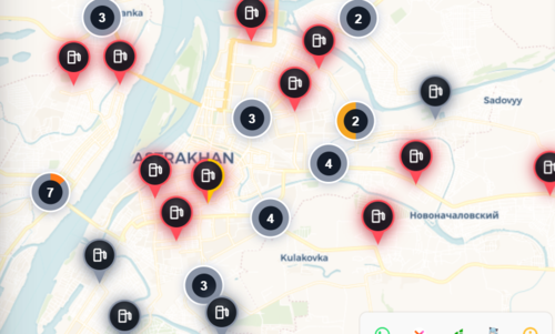 The situation with gasoline in Astrakhan at 15:44 Moscow time according to Gdebenz.ru service. The situation with gasoline in Astrakhan at 15:44 Moscow time according to Gdebenz.ru service.