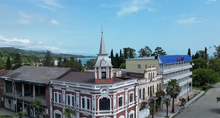 View of Gudauta. Frame from the video https://www.youtube.com/watch?v=K3C28l8K3WY