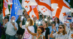 March in Tbilisi 25.07.26. Screenshot photo Mo Se, https://www.facebook.com/photo/?fbid=4381690992145639&set=pcb.4381693282145410 (the activities of the company Meta, which owns the social network, are banned in Russia).