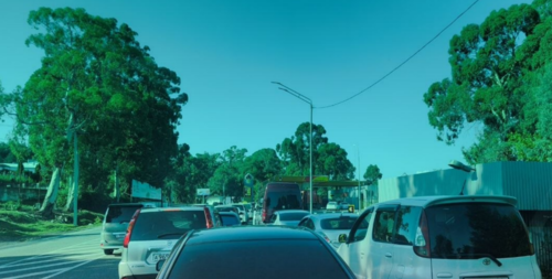 Queue at the "Rosneft" gas station in Sukhum. Screenshot from user Bata, https://t.me/apsny/26732?comment=551618