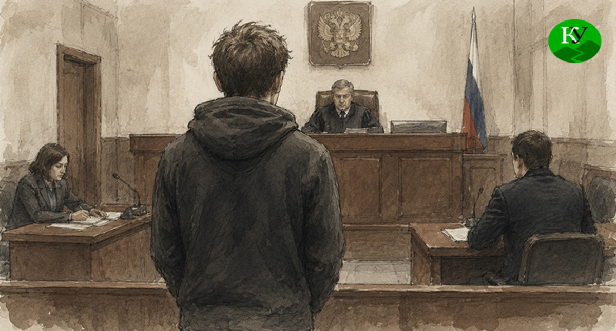 A man in the courtroom. Illustration created by "Caucasian Knot" using AI in the Copilot program.