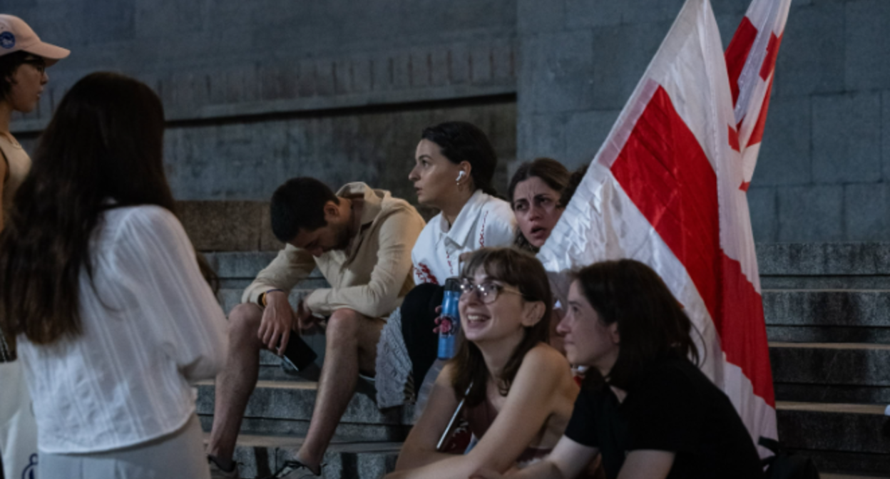 Participants of the protest action in Tbilisi. Screenshot from Publika photo dated 02.08.26, https://www.facebook.com/photo/?fbid=1830019351730940&set=pb.100041686795244.-2207520000 (the activities of the company Meta, which owns the social network, are banned in Russia) Participants of the protest action in Tbilisi. Screenshot from Publika photo dated 02.08.26, https://www.facebook.com/photo/?fbid=1830019351730940&set=pb.100041686795244.-2207520000 (the activities of the company Meta, which owns the social network, are banned in Russia)