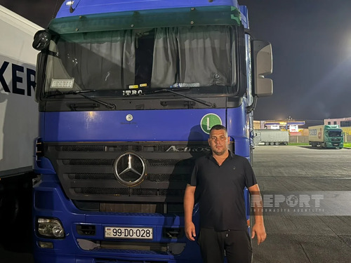 Truck drivers from Azerbaijan complained about delays when entering Georgia. Photo: Report / https://report.az/ru/v-regione/azerbajdzhanskie-dalnobojshiki-v-gruzii-nedelyami-ne-mogut-projti-tamozhnyu-v-mid-napravlen-zapros