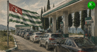 Refueling in Abkhazia. Illustration created by "Caucasian Knot" using AI in the Copilot program.