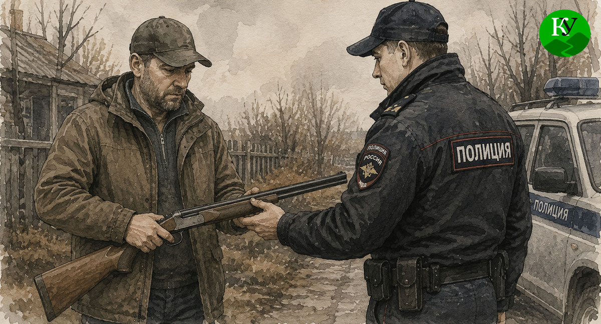A police officer takes the rifle from the man. Illustration created by "Caucasian Knot" using AI in the Copilot program. A police officer takes the rifle from the man. Illustration created by "Caucasian Knot" using AI in the Copilot program.