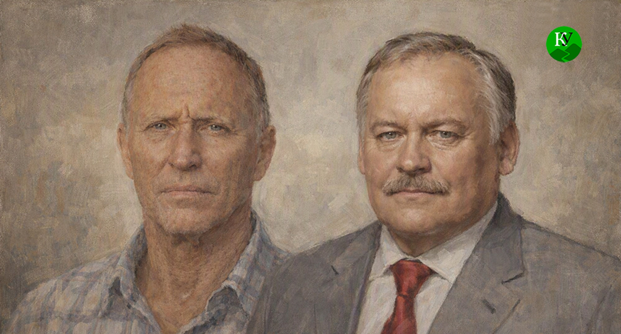 Vladimir Atamanchuk (left) and Konstantin Zatulin (right). Illustration created by "Caucasian Knot" using AI in the Copilot program.
