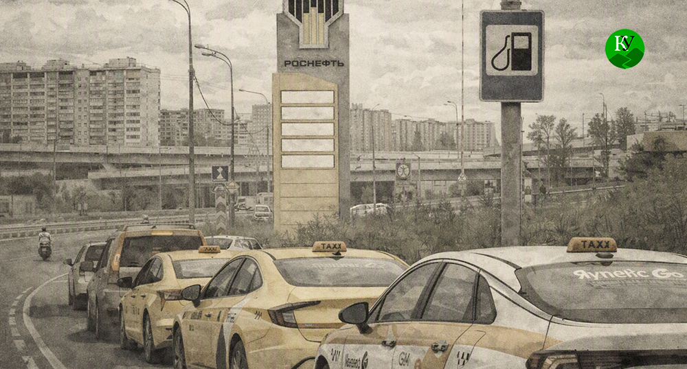Queue at the gas station. Illustration created by "Caucasian Knot" using AI in the Copilot program. Queue at the gas station. Illustration created by "Caucasian Knot" using AI in the Copilot program.