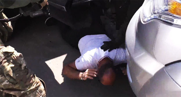 FSB employees detain a suspect. September 14, 2026. Screenshot from FSB Russia video.