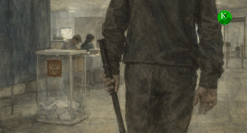 A law enforcement officer at the polling station. Illustration created by "Caucasian Knot" using AI in the Copilot program. A law enforcement officer at the polling station. Illustration created by "Caucasian Knot" using AI in the Copilot program.
