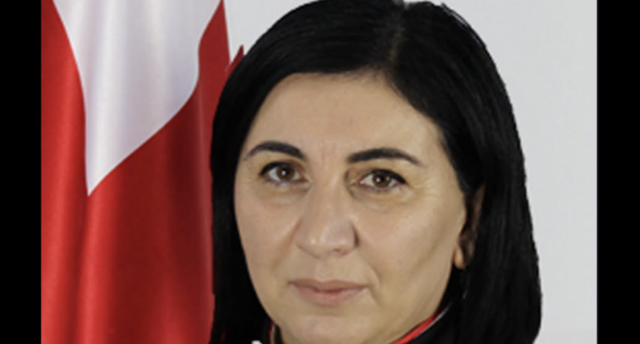 Judge Tsitsino Kikvadze. Screenshot from JamNews dated 24.09.26, https://jam-news.net/ru/грузия-судья-против-наказания-за-оско/ Judge Tsitsino Kikvadze. Screenshot from JamNews dated 24.09.26, https://jam-news.net/ru/грузия-судья-против-наказания-за-оско/