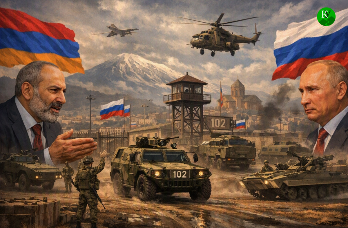 The base in Gyumri. Illustration created by "Caucasian Knot" using AI in the Copilot program