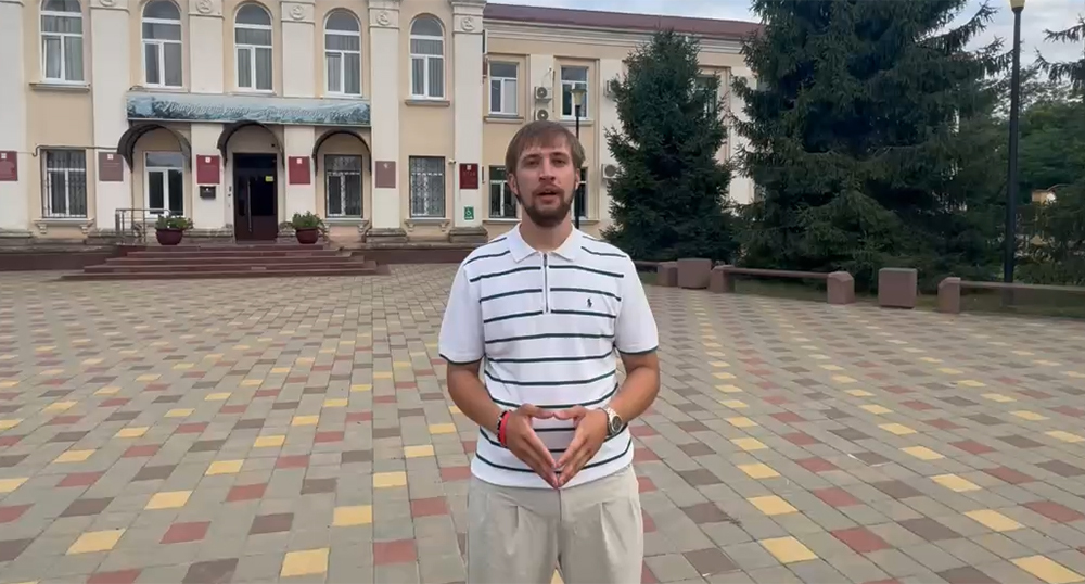 Vladimir Kozorog. Frame from a video in the Telegram channel https://t.me/vova22kz