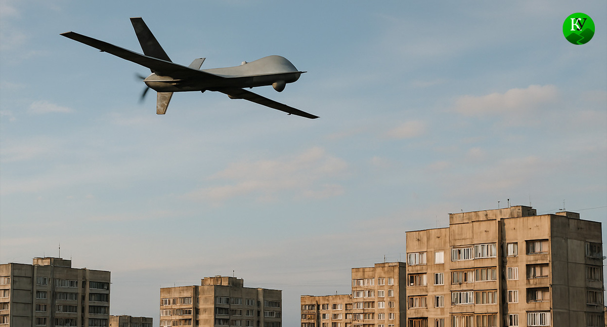 Drones against the backdrop of the city. Illustration created by the "Caucasian Knot" using AI in the Copilot program. Drones against the backdrop of the city. Illustration created by the "Caucasian Knot" using AI in the Copilot program.