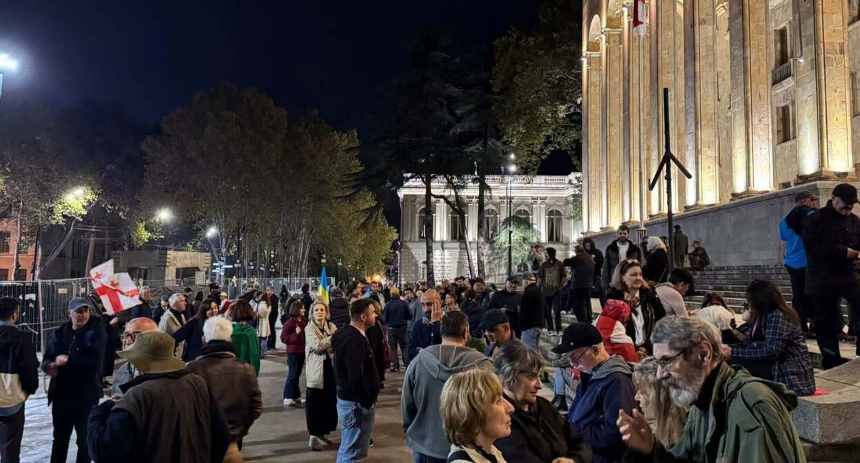 Protesters outside the Parliament. Photo: Giorgi Mumladze / Facebook*