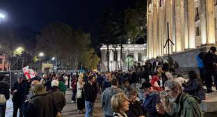 Protesters outside the Parliament. Photo: Giorgi Mumladze / Facebook*