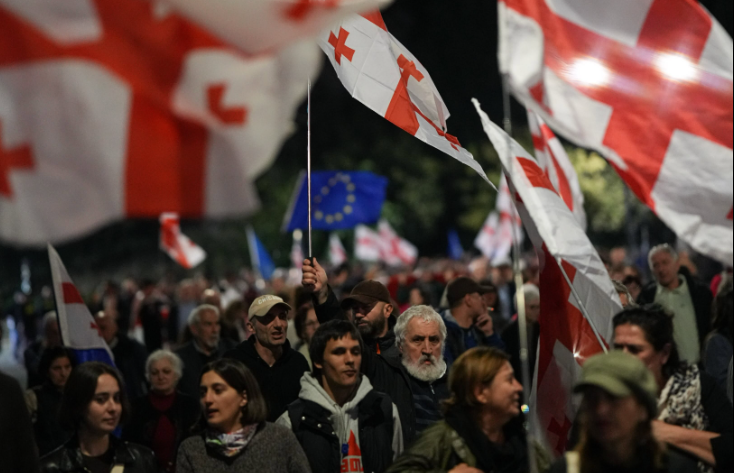 Participants of the procession in Tbilisi. Screenshot from Publika 10.10.26,https://www.facebook.com/photo?fbid=1896319685100906&set=pb.100041686795244.-2207520000 (Meta's activities, which owns the social network, are banned in Russia) Participants of the procession in Tbilisi. Screenshot from Publika 10.10.26,https://www.facebook.com/photo?fbid=1896319685100906&set=pb.100041686795244.-2207520000 (Meta's activities, which owns the social network, are banned in Russia)