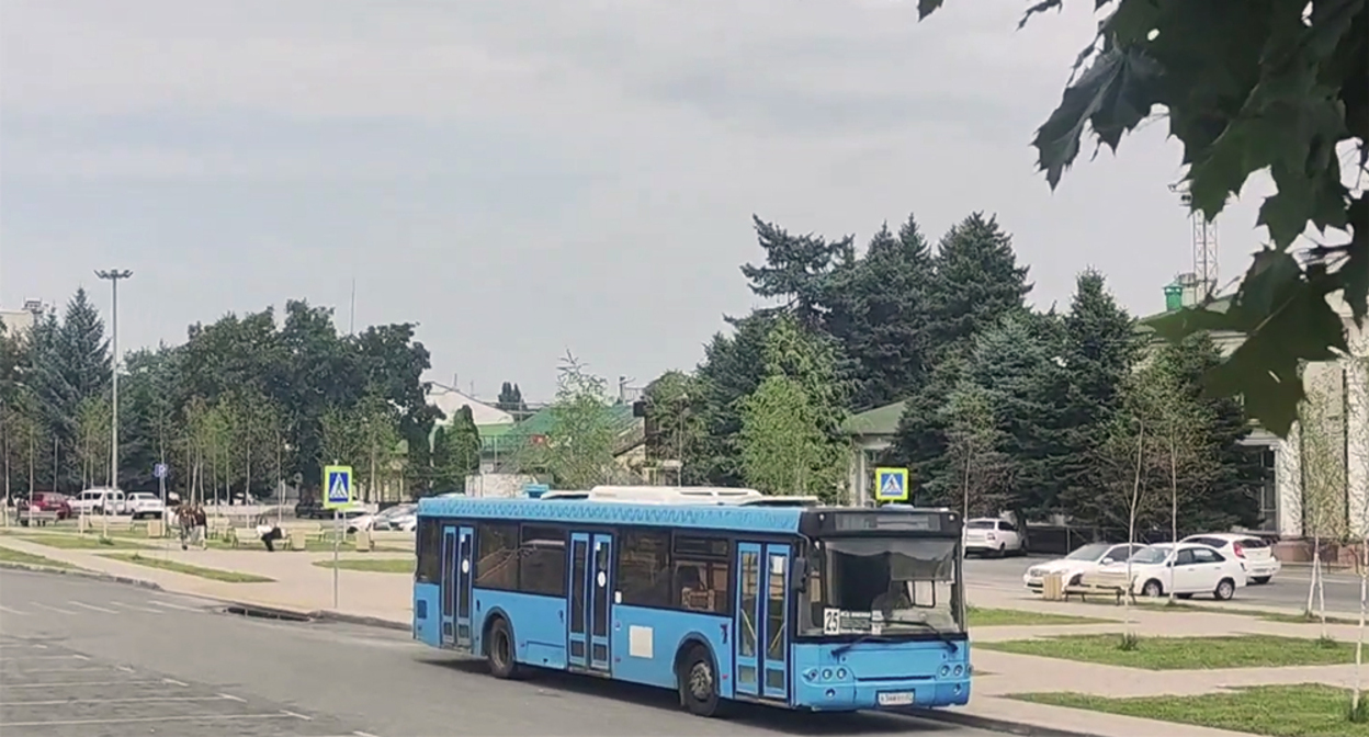 Bus in Nalchik. Frame from the video https://www.youtube.com/watch?v=VAX5mgAhH8w Bus in Nalchik. Frame from the video https://www.youtube.com/watch?v=VAX5mgAhH8w