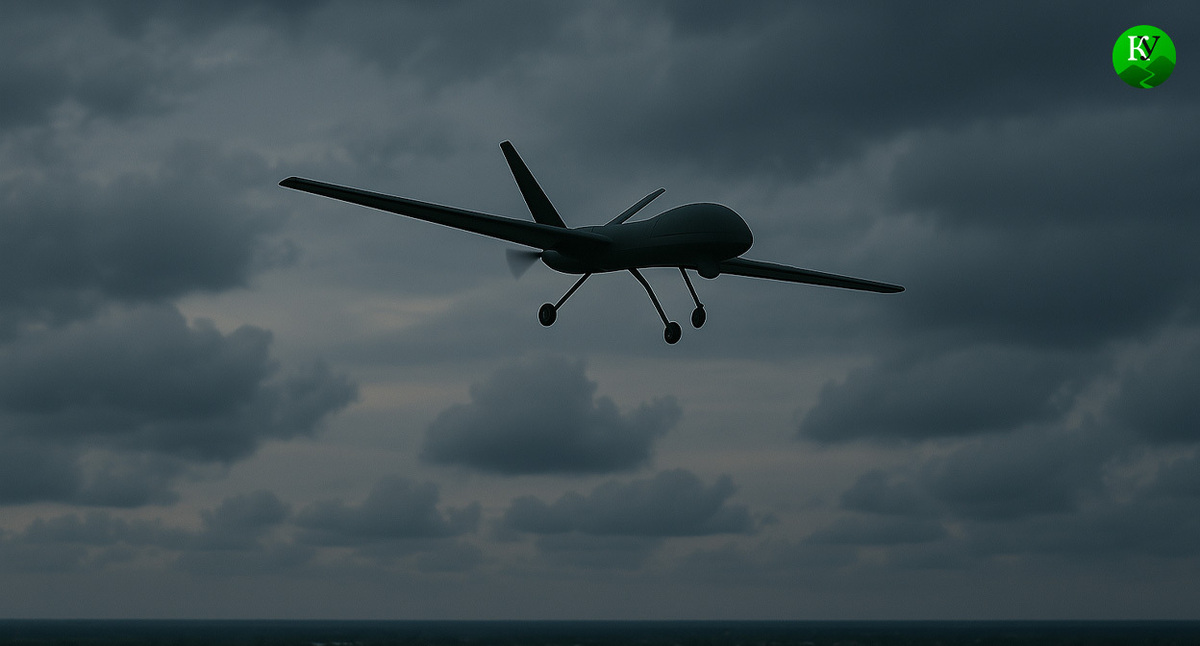 UAVs in the sky. Illustration created by "Caucasian Knot" using AI in the Copilot program.