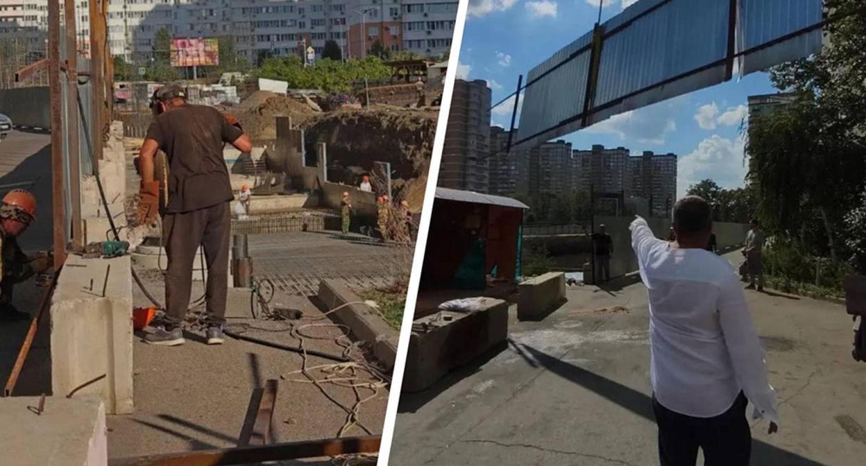 On the territory of the residential complex "Legenda" in Krasnodar. Screenshot of the publication https://vk.ru/wall-89453312_206055 On the territory of the residential complex "Legenda" in Krasnodar. Screenshot of the publication https://vk.ru/wall-89453312_206055