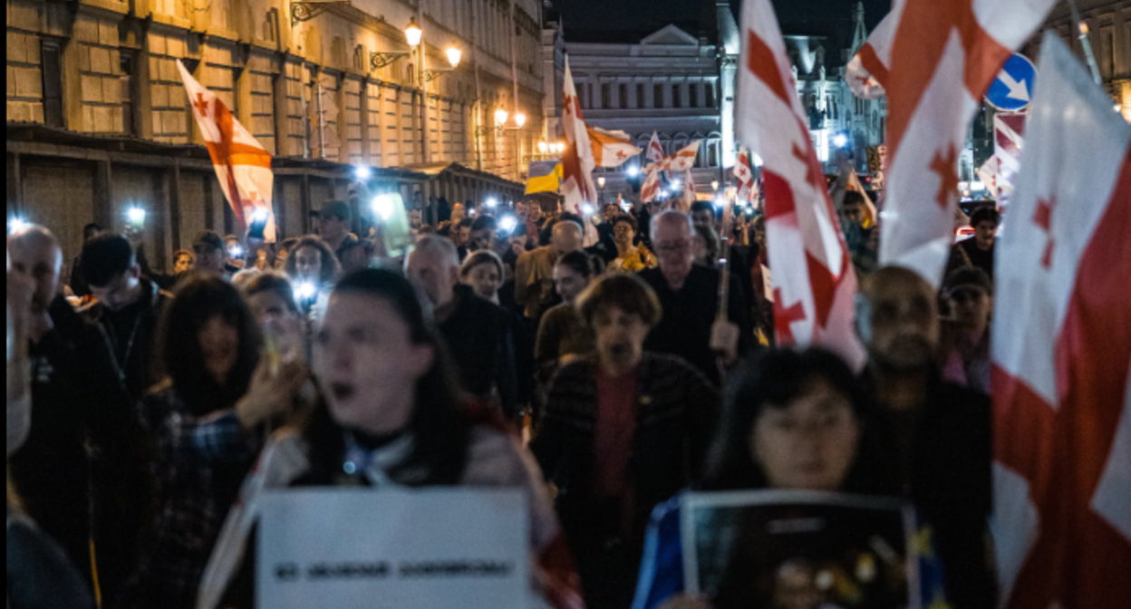 March in Tbilisi 17.10.26. Photo Publika https://www.facebook.com/photo/?fbid=1903792777686930&set=pcb.1903792937686914 (the activities of the Meta company, which owns the social network, are banned in Russia)
