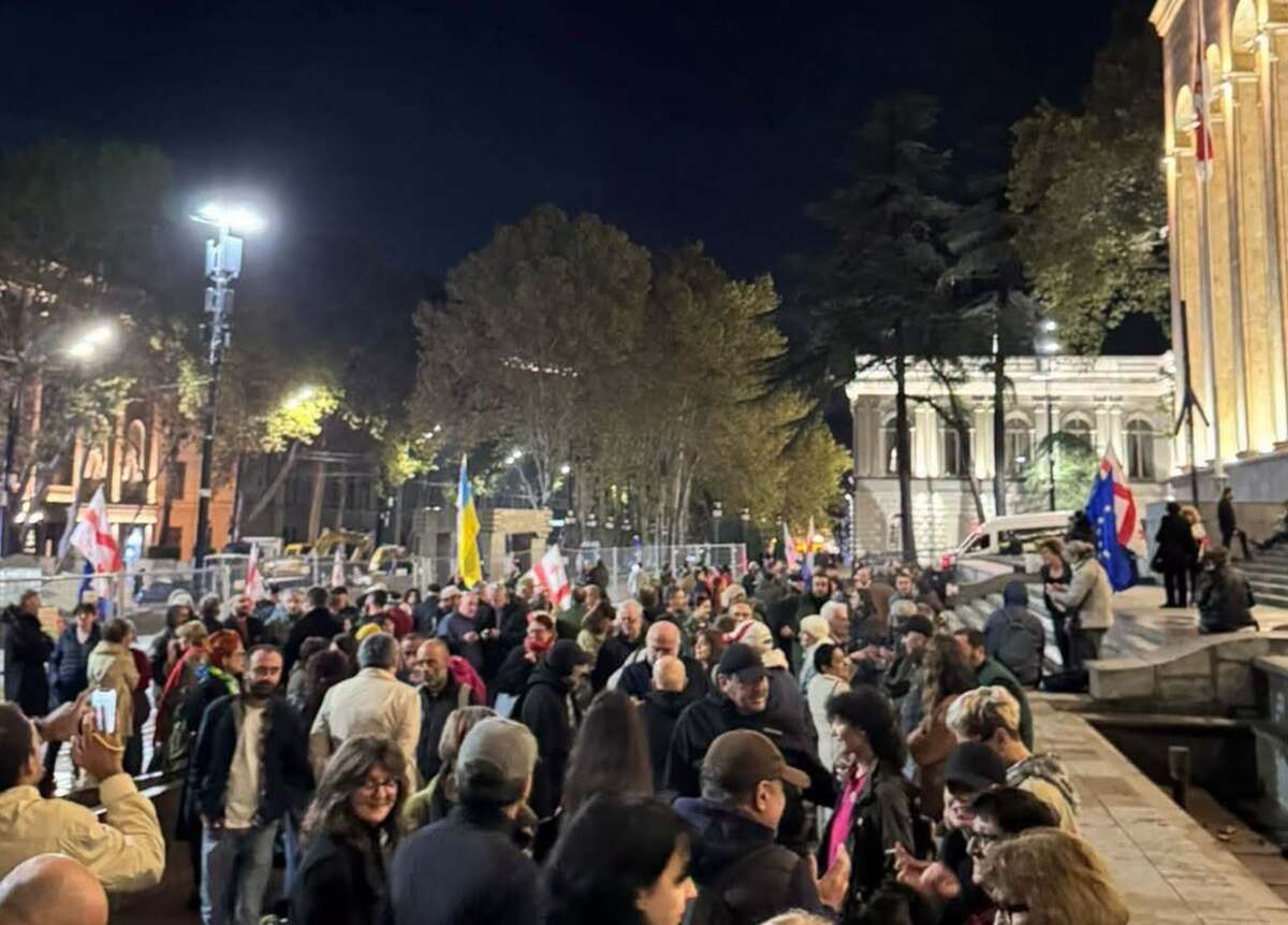 Participants of the protest action in front of the Parliament of Georgia. Photo: Photo: Giorgi Mumladze / Facebook* Participants of the protest action in front of the Parliament of Georgia. Photo: Photo: Giorgi Mumladze / Facebook*