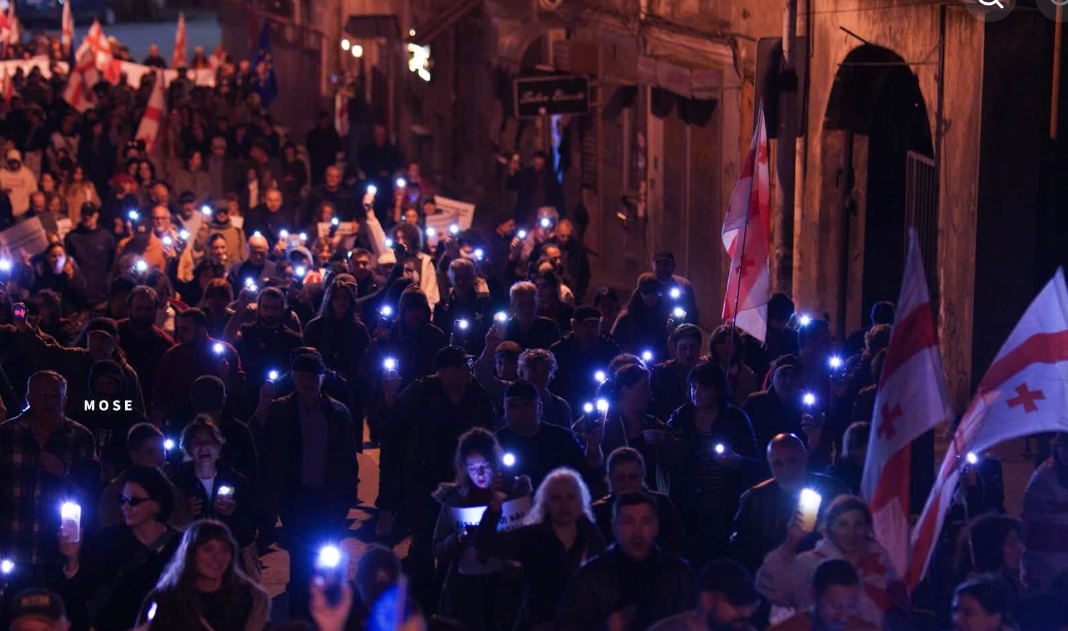 Participants of the march in Tbilisi. Screenshot from photo by Georgy Mosiashvili dated 23.10.26, https://www.facebook.com/photo?fbid=4478239405824130&set=pcb.4478243209157083 (the activities of the company Meta, which owns the social network, are banned in Russia) Participants of the march in Tbilisi. Screenshot from photo by Georgy Mosiashvili dated 23.10.26, https://www.facebook.com/photo?fbid=4478239405824130&set=pcb.4478243209157083 (the activities of the company Meta, which owns the social network, are banned in Russia)