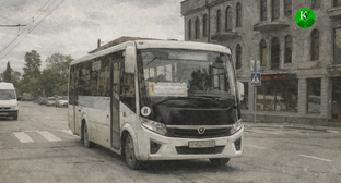 Minibus. Illustration created by "Caucasian Knot" using AI in the Copilot program.