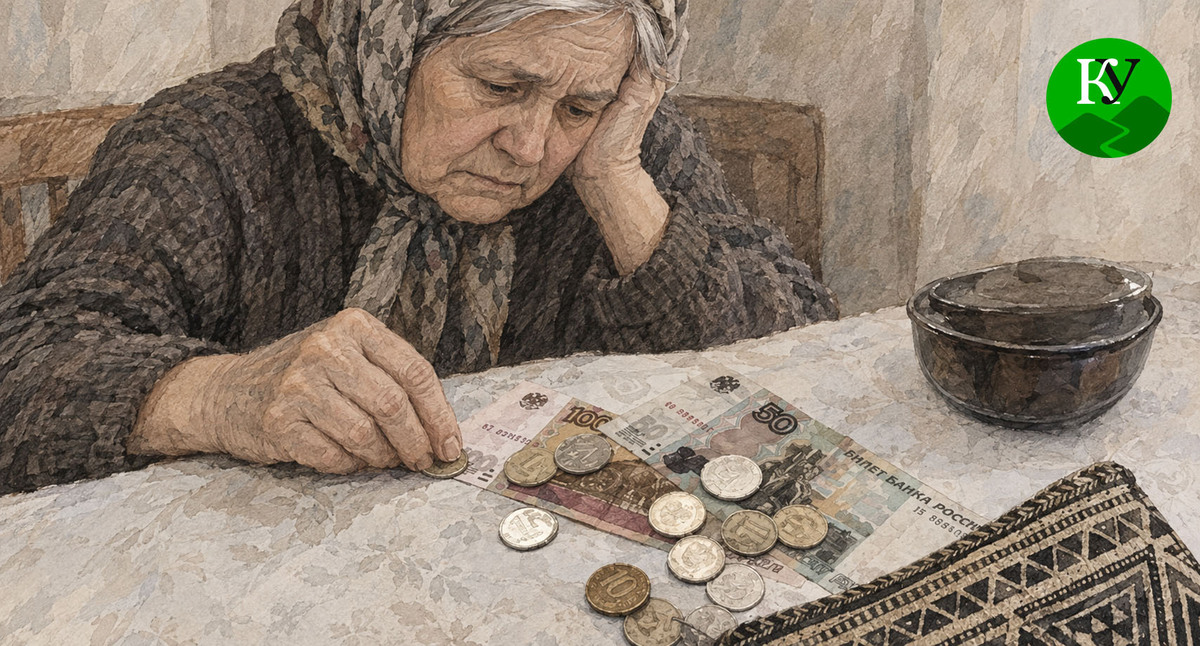 An elderly woman looks at money. Illustration created by "Caucasian Knot" using AI in the Copilot program. An elderly woman looks at money. Illustration created by "Caucasian Knot" using AI in the Copilot program.