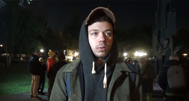 Participant of the event. Screenshot from the video "Caucasian Knot" https://www.youtube.com/watch?v=sK2AM1QU2RE Participant of the event. Screenshot from the video "Caucasian Knot" https://www.youtube.com/watch?v=sK2AM1QU2RE