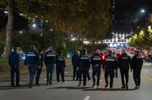 Police officers accompany the march. Screenshot from Publika photo dated 31.10.26, https://www.facebook.com/photo?fbid=1919160416150166&set=pcb.1919160532816821 (the activities of the Meta company, which owns the social network, are banned in Russia). Police officers accompany the march. Screenshot from Publika photo dated 31.10.26, https://www.facebook.com/photo?fbid=1919160416150166&set=pcb.1919160532816821 (the activities of the Meta company, which owns the social network, are banned in Russia).